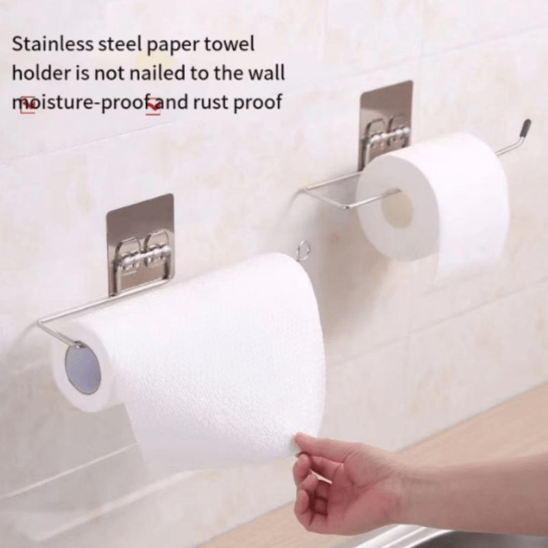 Stainless Steel Wall-Mounted Paper Towel Holder - Versatile Kitchen &