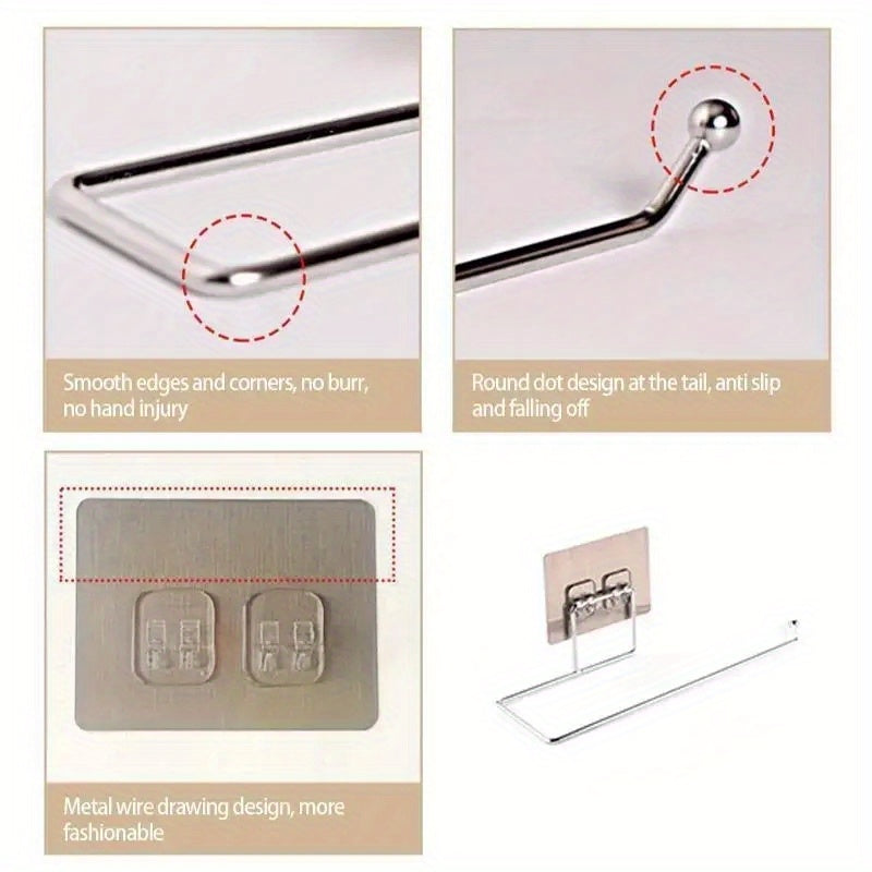 Stainless Steel Wall-Mounted Paper Towel Holder - Versatile Kitchen &