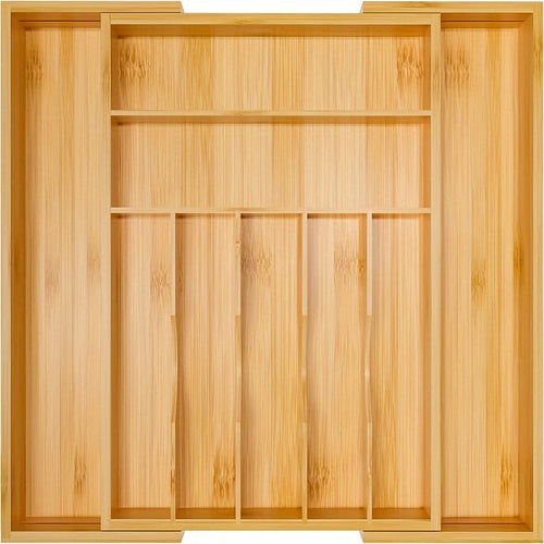 Bamboo Silverware Organizer - Expandable Kitchen Drawer and Cutlery