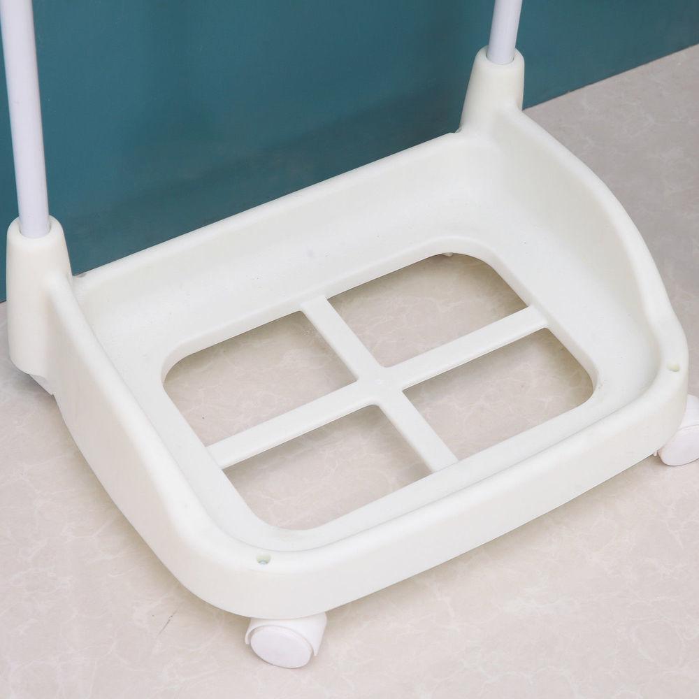 2 Tier Bathroom Laundry Clothes Baskets Bin Hamper Mobile Rack